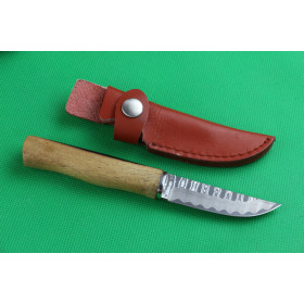 Damascus Blade Black and White Sandalwood  Fruit Knife Fixed Knife UD402107